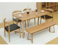 Natural Solid Oak M Shape Dining Table (NEW ARRIVAL)